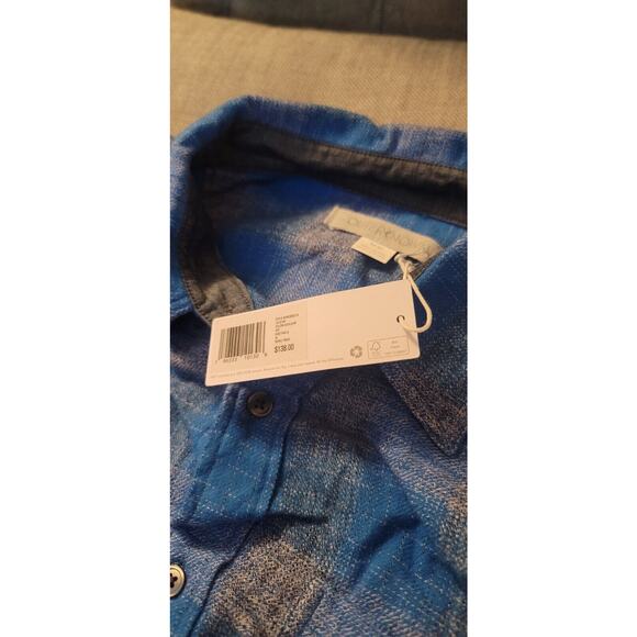 Outerknown JASPE TRANSITIONAL FLANNELCerulean Rockypoint Plaid Sz Medium $138 - Picture 4 of 6